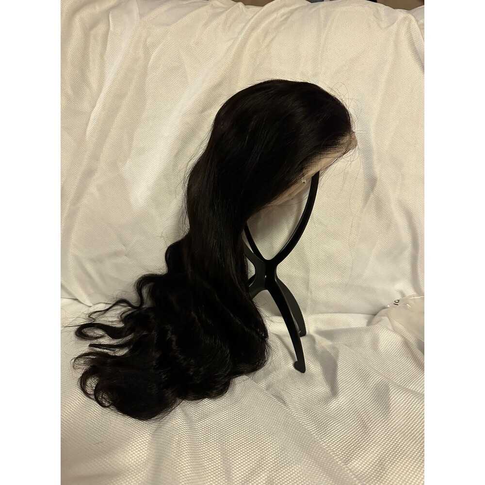 New 26 Inch Body Wave Lace Front Wigs Human Hair 13x4 Black 180% Density
